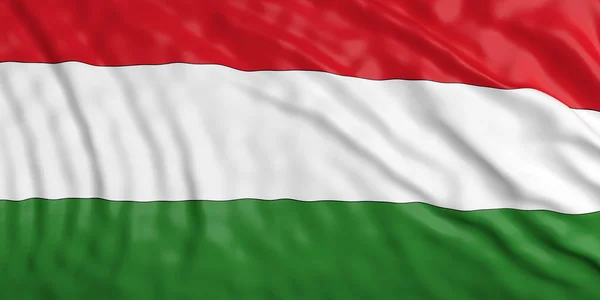 ハンガリーの国旗を放棄すること。3 d イラストレーション — ストック写真