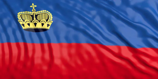 Renunciando a la bandera de Liechtenstein. ilustración 3d — Foto de Stock