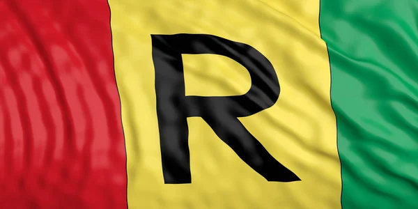Odstąpienie od flaga Rwandy. ilustracja 3D — Zdjęcie stockowe