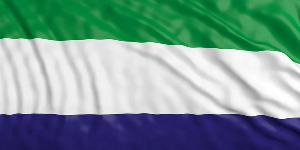 Verzicht auf Sierra-Leone-Flagge. 3D-Illustration — Stockfoto