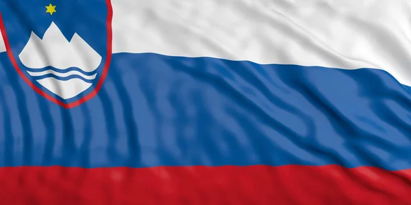 免收斯洛文尼亚国旗。3d 图 — 图库照片