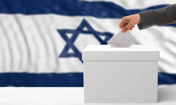 Voter on an Israel flag background. 3d illustration — Stock Photo, Image
