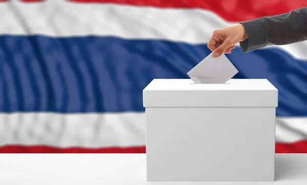 Voter on a Thailand flag background. 3d illustration — Stock Photo, Image