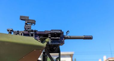 Atina, Yunanistan - tank ayrıntı askeri geçit töreni