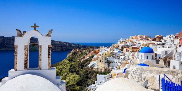 Bell tower in Santorini, Greece