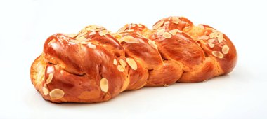 Beyaz arka plan üzerinde Paskalya ekmek