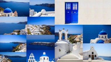 Santorini Island, Yunanistan - Oia kolaj Köyü