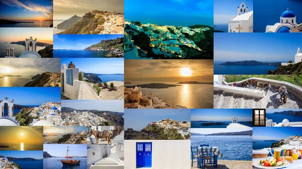 Isla de Santorini, Grecia - collage —  Fotos de Stock