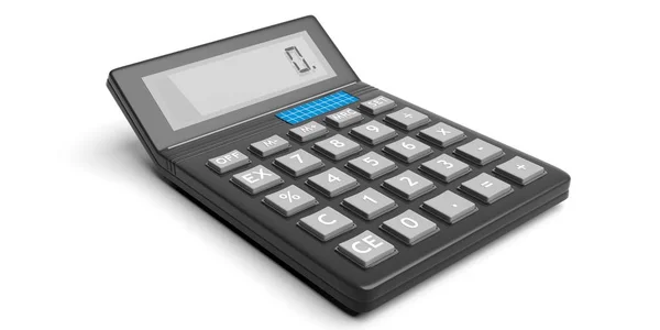 Kalkulačka na bílém pozadí. 3D obrázek — Stock fotografie