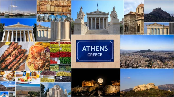 Atina - Yunanistan fotoğraf kolaj — Stok fotoğraf