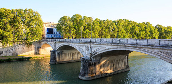 Bridge over Tiber river - Rome, Italy