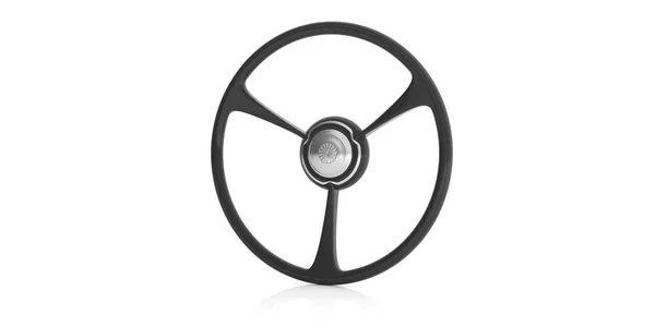 Классическое рулевое колесо изолировано на белом. 3d иллюстрация — стоковое фото