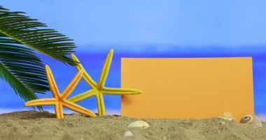 Yaz kumlu plaj - boş kağıt sayfası