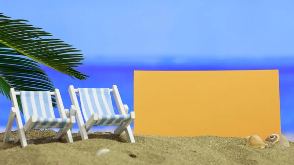 Letní písečná pláž - list papíru — Stock fotografie