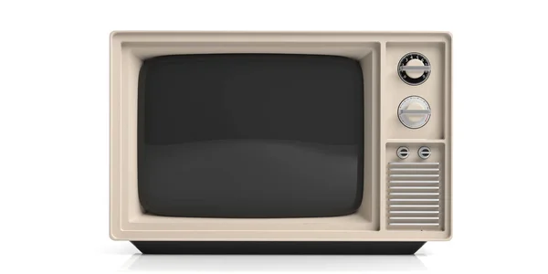 Vintage τηλεόρασης σε άσπρο φόντο. 3D απεικόνιση — Φωτογραφία Αρχείου