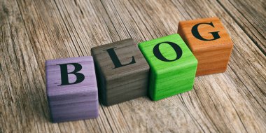 Tahta bloklar Word Blog. 3D çizim