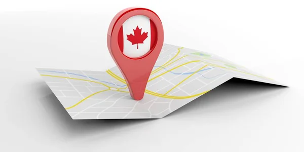 Kanada Kartenzeiger auf weißem Hintergrund. 3D-Illustration — Stockfoto