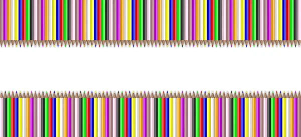 Lápices de colores sobre fondo blanco. ilustración 3d —  Fotos de Stock
