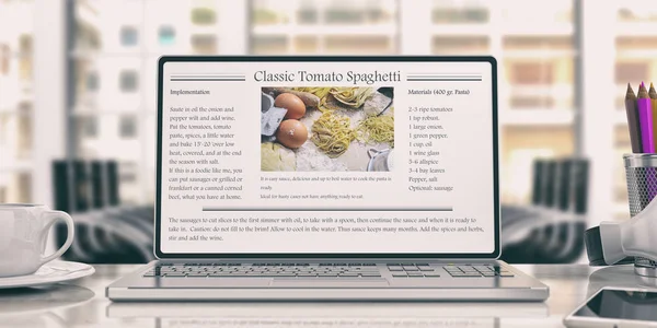 Concepto de receta en línea. ilustración 3d —  Fotos de Stock