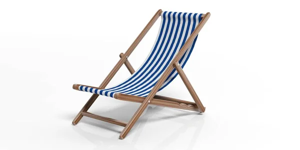Beyaz arka plan üzerinde plaj sandalyesi. 3D çizim — Stok fotoğraf