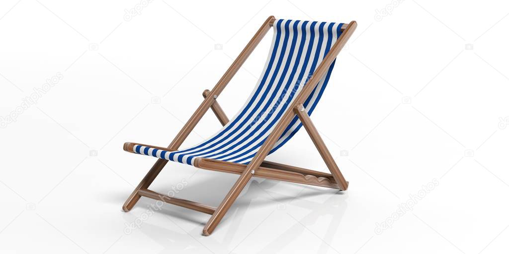 Beach chair on white background. 3d illustration