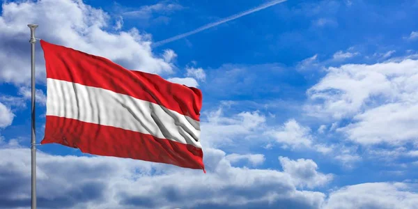 Флаг Австрии на голубом фоне неба. 3d иллюстрация — стоковое фото