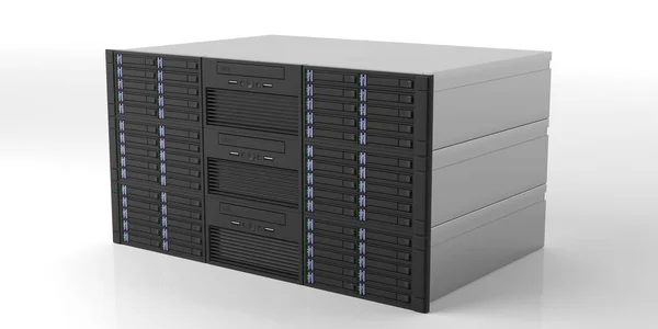 Computer server storage units on white background. 3d illustration — Stock Photo, Image