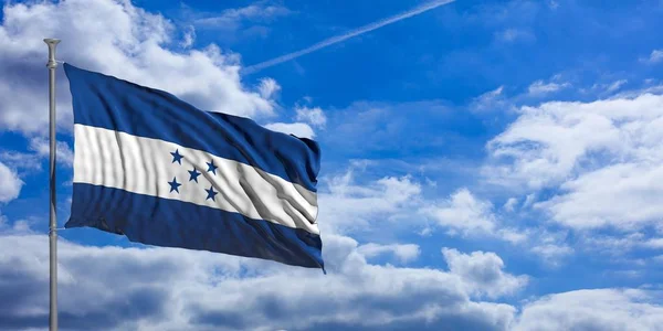 Honduras sventola bandiera sul cielo blu. Illustrazione 3d — Foto Stock