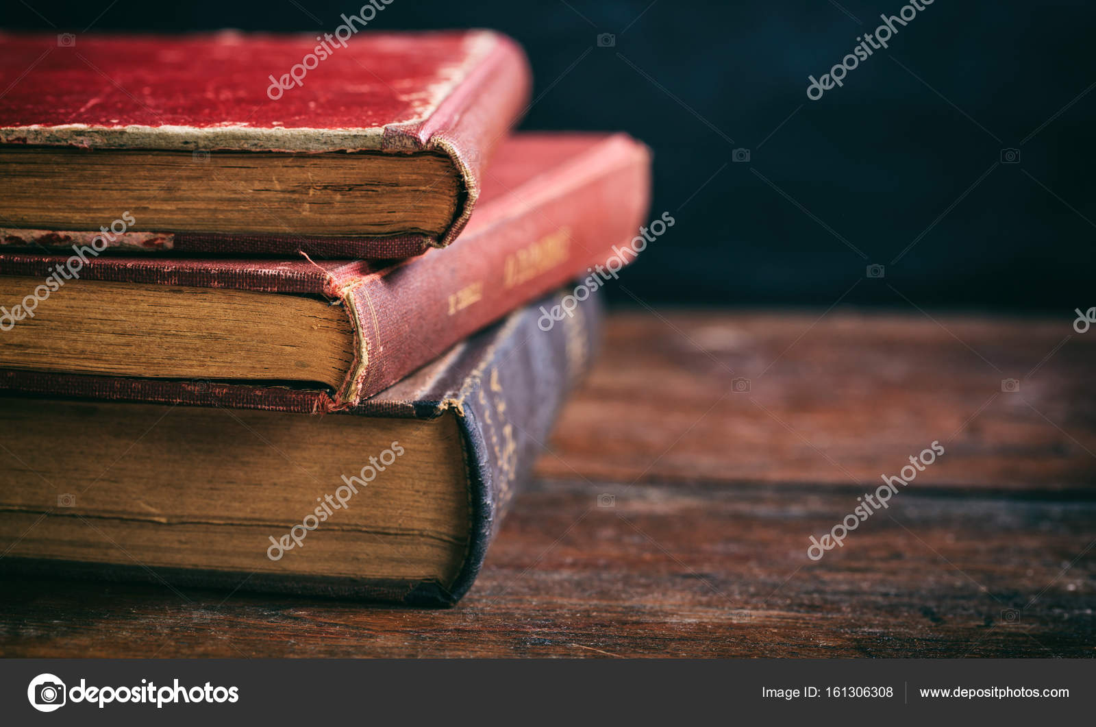 Vintage Books Stack On Dark Background Stock Photo C Gioiak2
