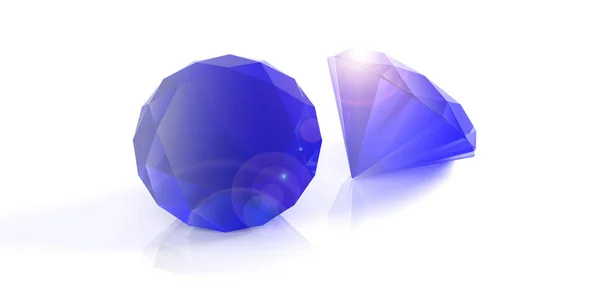 Sapphire stones isolated on white. 3d illustration — Stock Photo, Image