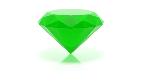 Emerald stone op witte achtergrond. 3D illustratie — Stockfoto