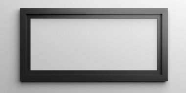 Beyaz arka planda siyah çerçeve. 3D çizim