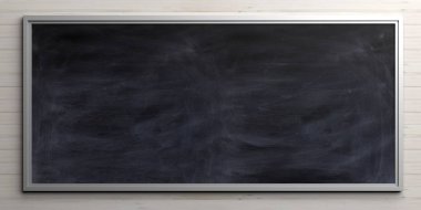 Ahşap duvar yazı tahtası işareti. 3D çizim