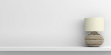 Masa lambası beyaz arka plan üzerinde. 3D çizim