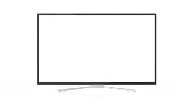 TV'yi beyaz arka plan üzerinde. 3D çizim