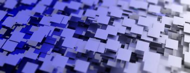 Mavi kareler arka plan. 3D çizim