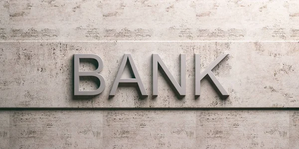 Bank sign on marble background. 3d illustration — Stock Photo, Image