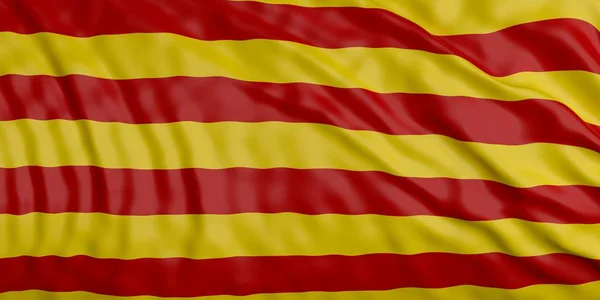 Catalonia waving flag background. 3d illustration — Stock Photo, Image