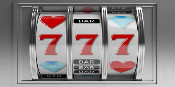 Máquina de fenda com total de apostas num jogo. ilustração 3d — Fotografia de Stock