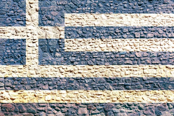 Greece flag painted on a brick wall. 3d illustration — Stock Photo, Image