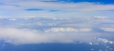 Mavi arkaplanda beyaz bulutlar.