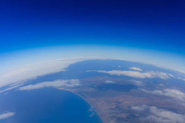 Curvature of planet earth. View from above.