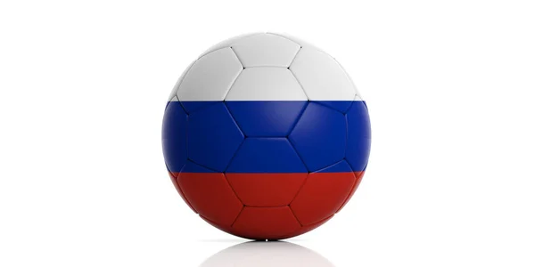 Oroszország labdarúgó focilabdát elszigetelt fehér background. 3D-s illusztráció — Stock Fotó