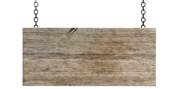 Деревянный пустой знак изолирован на белом фоне. 3d иллюстрация — стоковое фото