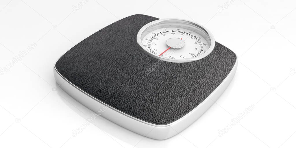 Weighing scale isolated on white background. 3d illustration