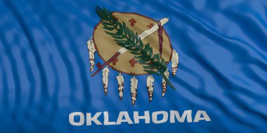 Oklahoma dalgalanan bayrak arka plan. 3D çizim