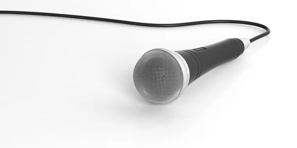 Mikrofon elszigetelt fehér background. 3D-s illusztráció — Stock Fotó