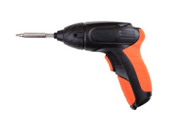 Beyaz arkaplanda izole edilmiş elektrikli tornavida