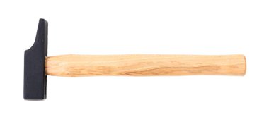 Beyaz arka plan üzerinde üstten görünüm izole çekiç