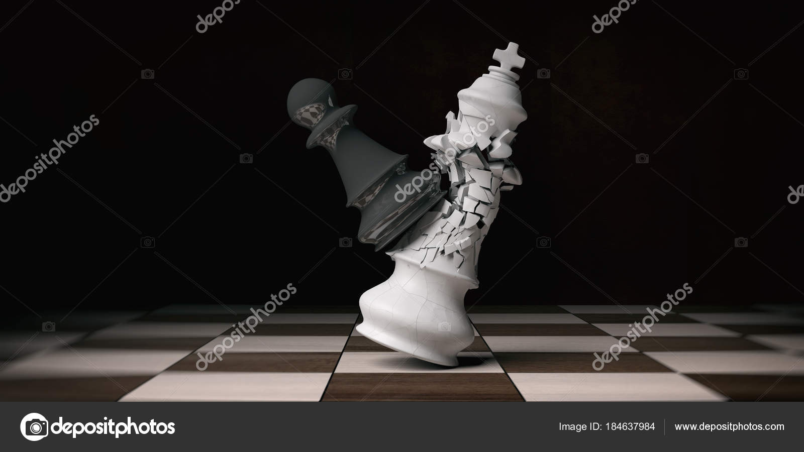 Black chess king background 3d illustration. Stock Photo by